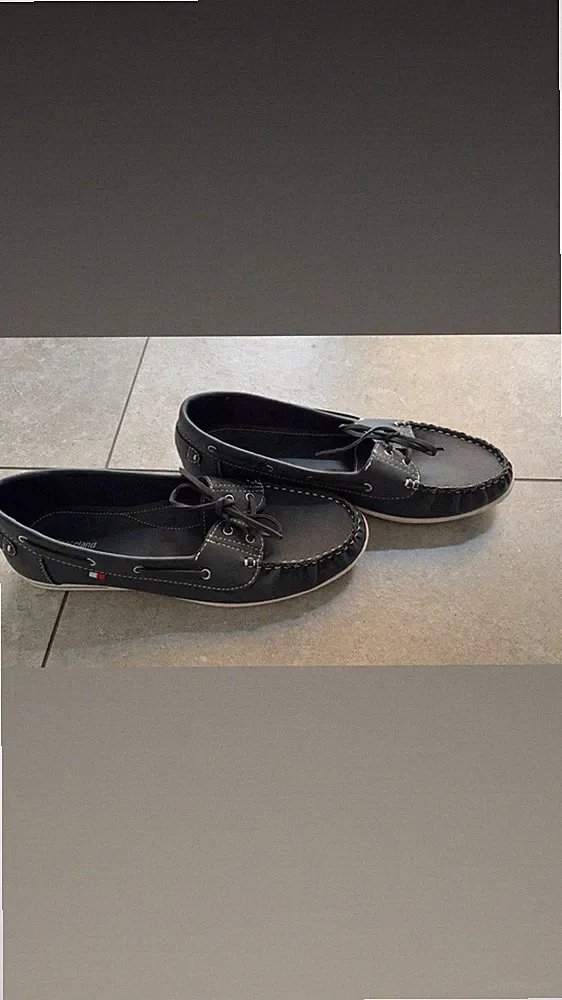 Graceland Mokassin Bootsschuh schwarz EU 44 Kunstleder Schnürung Kontrastnaht