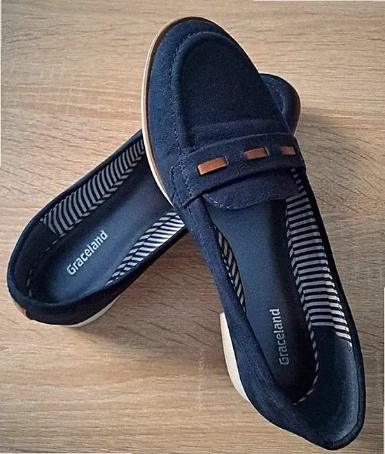 Graceland Slipper Mokkasins Loafer-Stil Halbschuhe Gr. 36 dunkelblau/marineblau