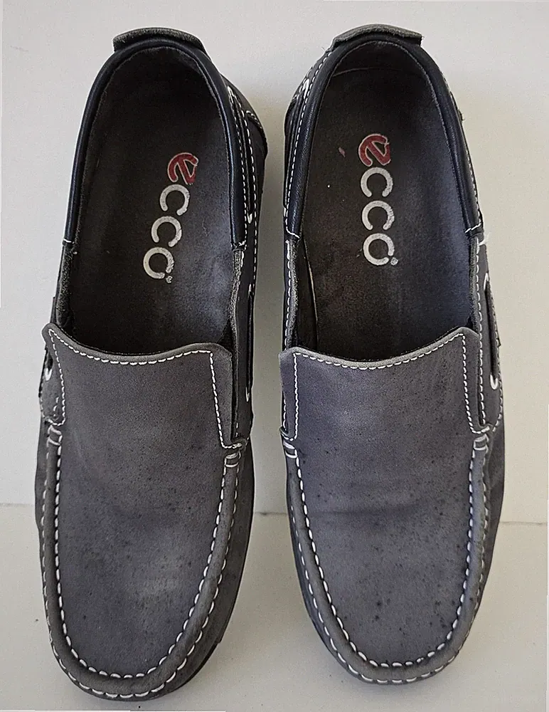 Grau Wildleder Obermaterial Slipper Herren Comfort Klassische Halbschuhe Gr. 7,5 (EU 41) ECCO