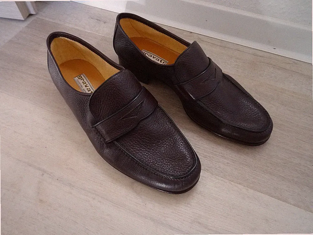 Gravati Italien Männer Loafer, Gr. 9,5, (43,5) extra Weit, 1xgetragen, dkl.braun