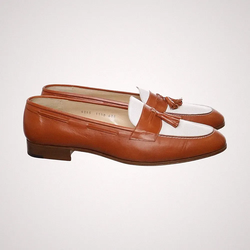 Gravati, Loafers, Größe: 44 1/2, Leder, Braun/Weiß, Herren #qC7