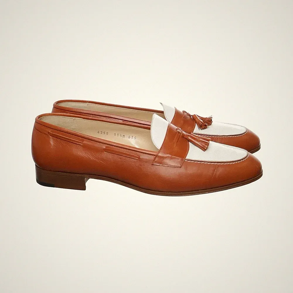 Gravati, Loafers, Größe: 45 1/2, Leder, Braun/Weiß, Herren #1D3