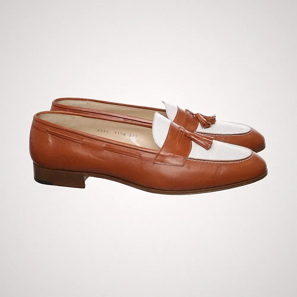 Gravati, Loafers, Größe: 45 1/2, Leder, Braun/Weiß, Herren #1D3