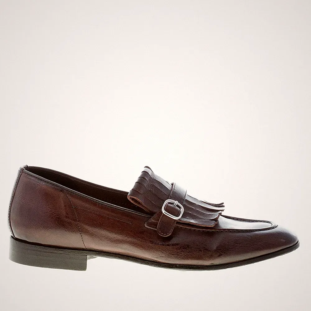 GREEN GEORGE herren schue dunkelbraun handcrafted in Italy leder franse loafer