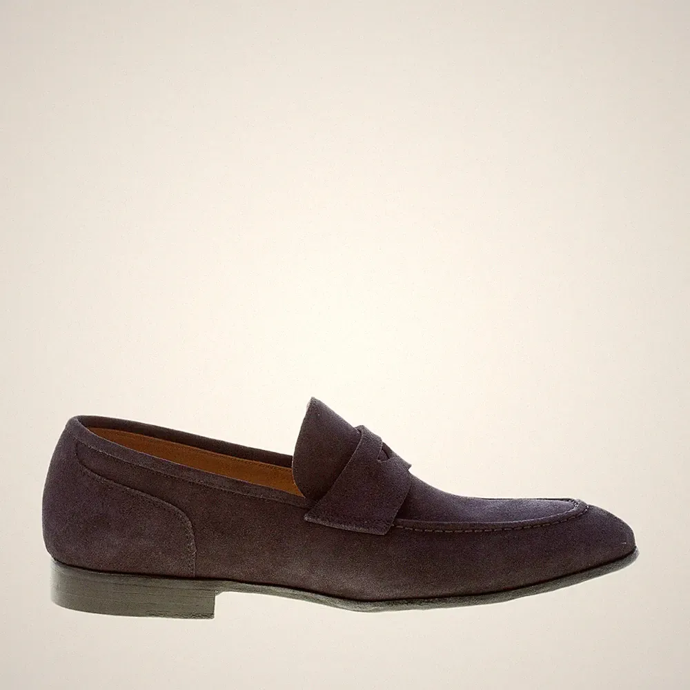 GREEN GEORGE herren schuhe blau suede handcrafted in Italy klassischer loafer