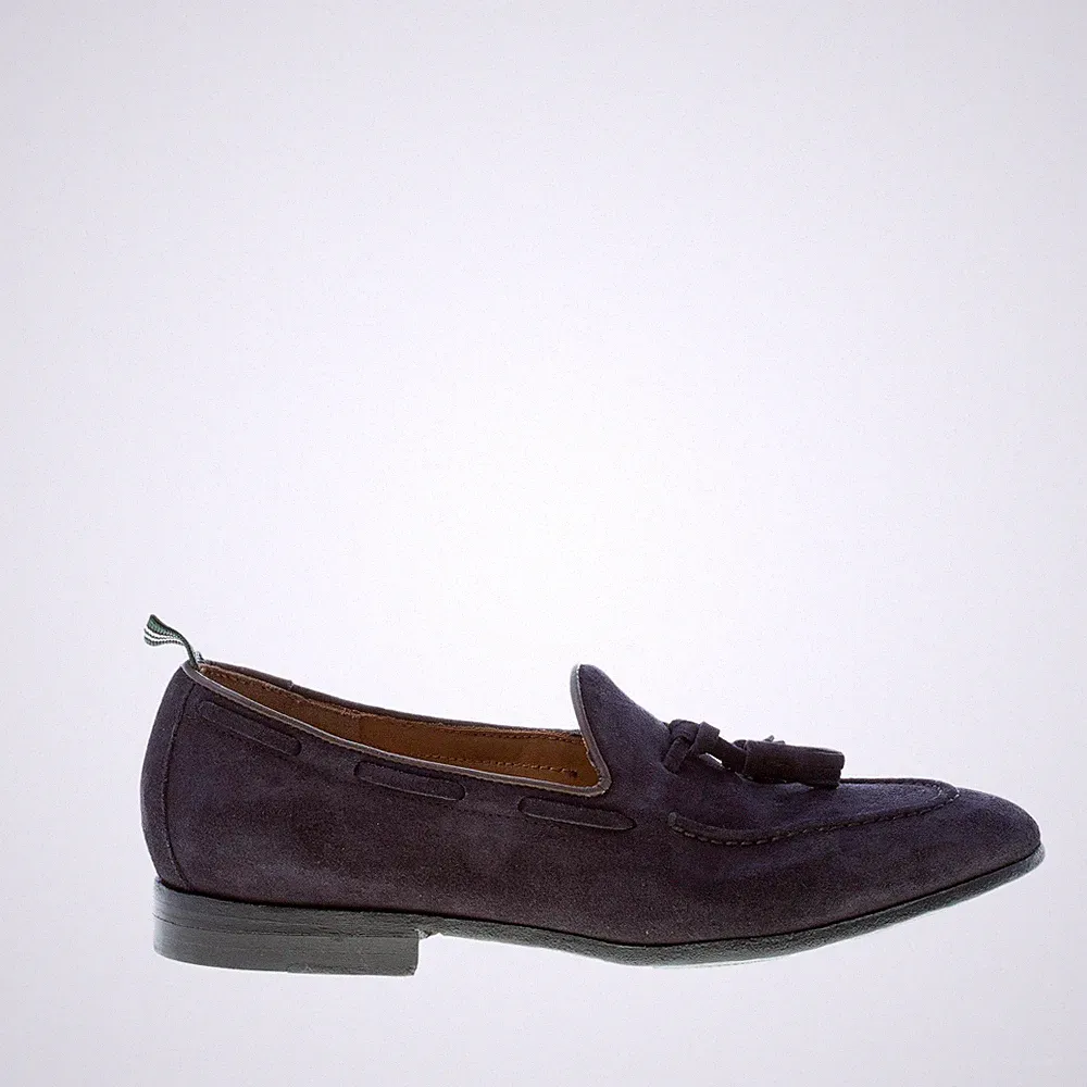 GREEN GEORGE herren schuhe blau suede loafer mit quasten Apron toe Made in Italy