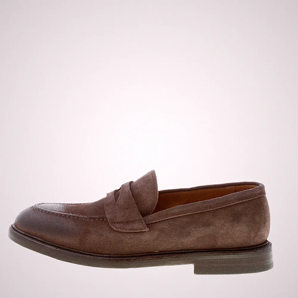 GREEN GEORGE Herrenschuhe Mokassin Handarbeit in gewaschener Kruste taupe