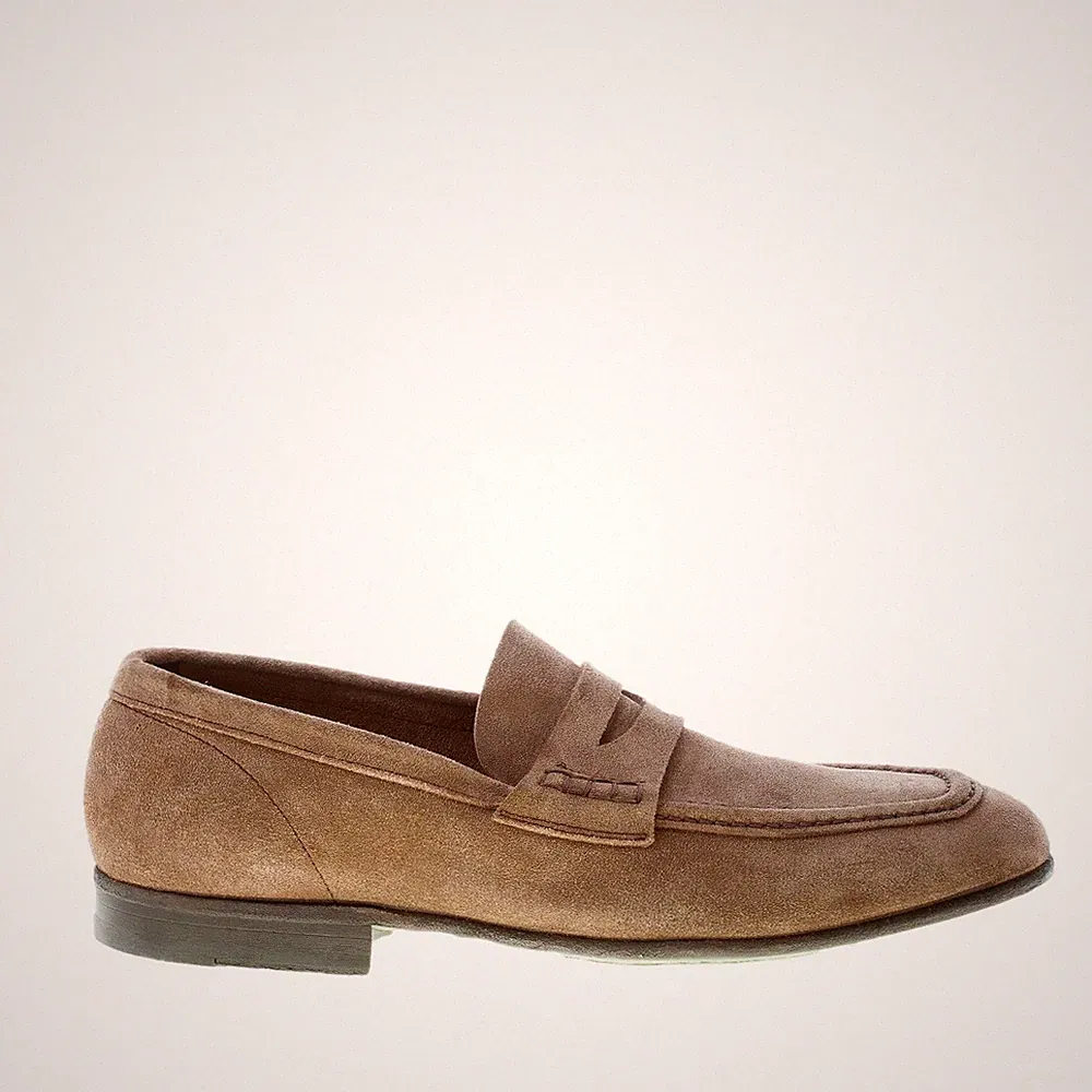 GREEN GEORGE Herren Schuhe Halbschuh Penny Klassisch Handarbeit Wildleder Beige