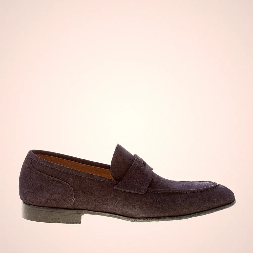 GREEN GEORGE Herren Schuhe Halbschuh Penny klassisch Handarbeit Wildleder blau