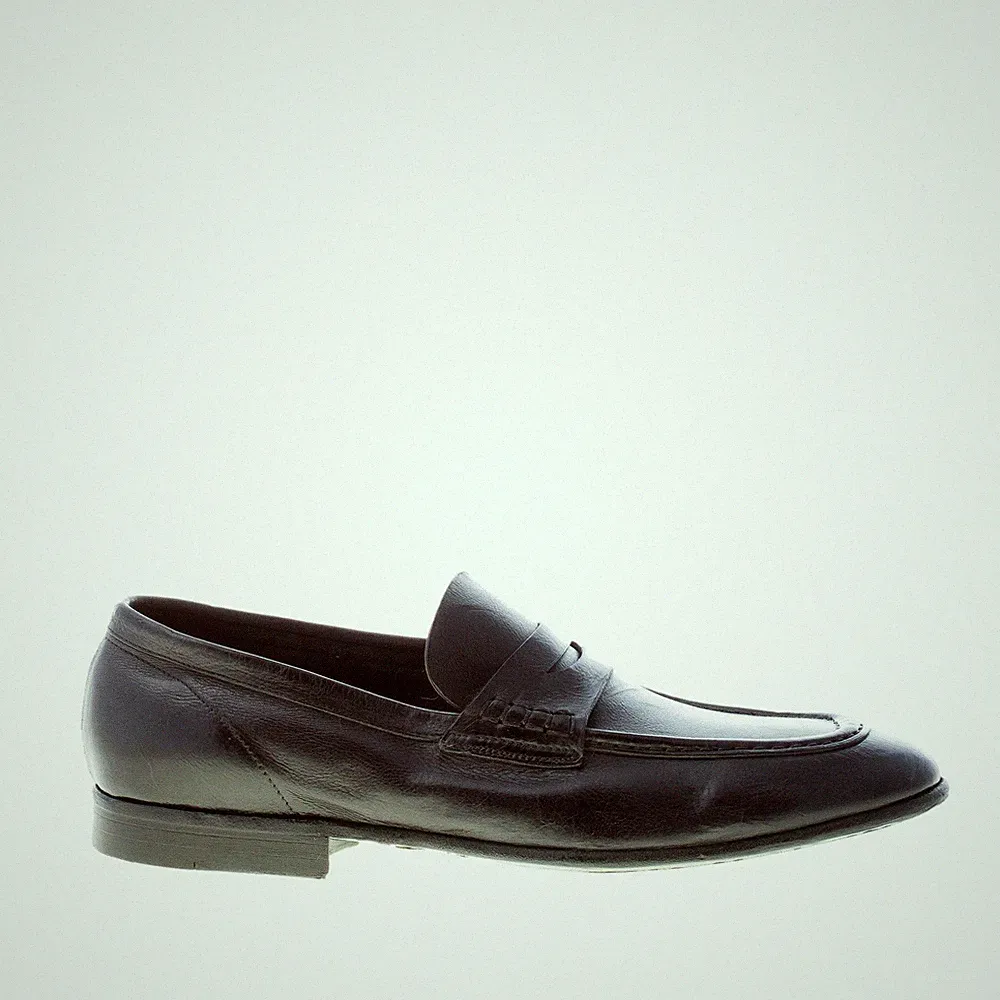 GREEN GEORGE herren schuhe schwarz sanft leder handcrafted in Italy penny loafer