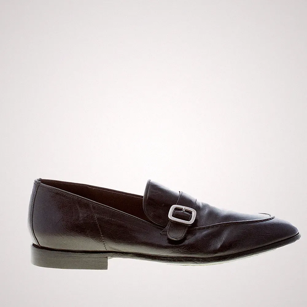 GREEN GEORGE Herrenschuhe Mokassin Handarbeit aus weichem schwarzem Kalbsleder Schnalle