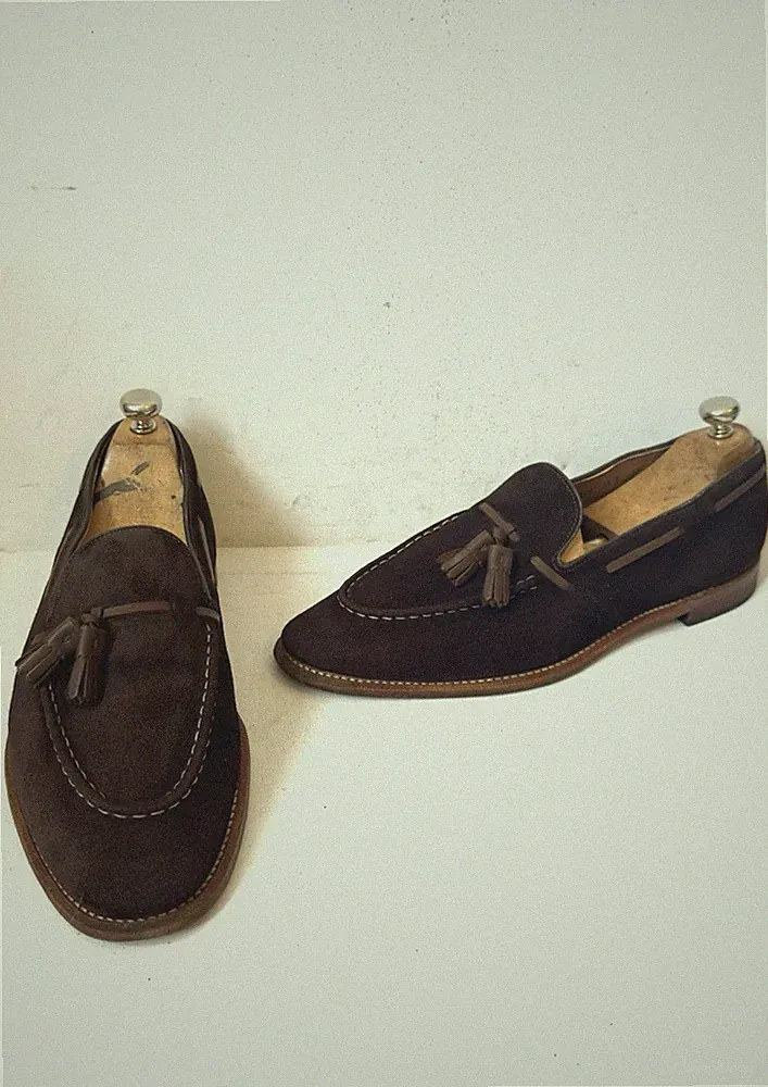 Grenson Leadenhall Choc Brown Leather Loafer Shoes Size UK 11 EU 45 Wide Fit
