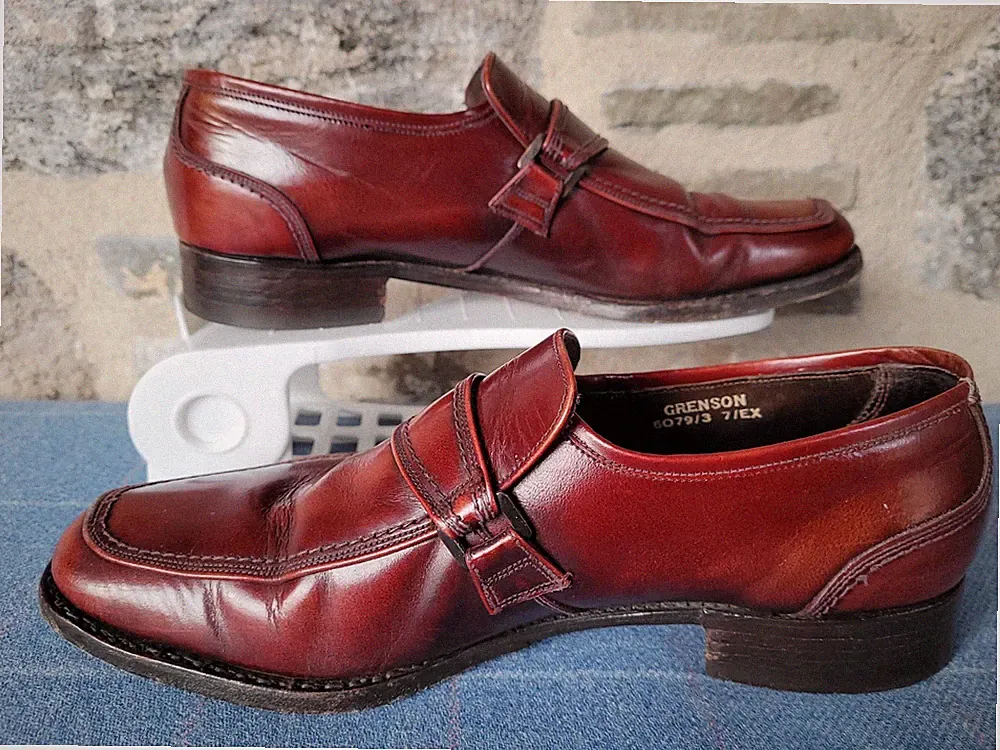 Grenson Mokassins Herren Größe UK 7 E Ochsenblut Leder Halbschuhe Slipper Formelle Schuhe