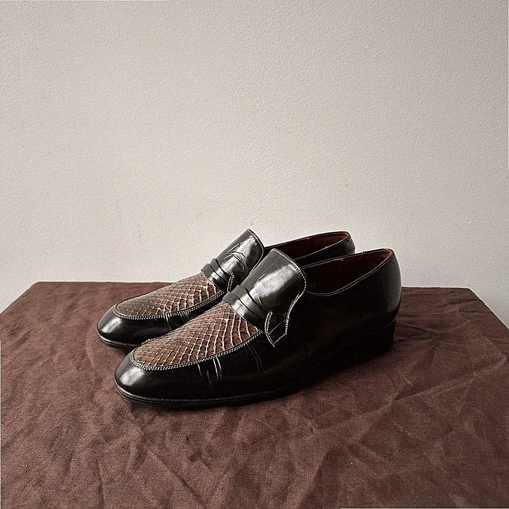 Grenson Vintage Slipper Halbschuhe Schuhe Größe UK 7 US 8