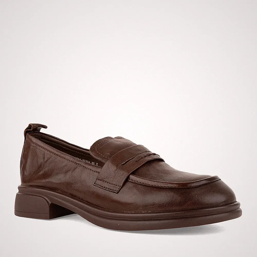 Grüner Schuhe Munich Damen Braune Leder Loafer Freizeit GRU6594-25204