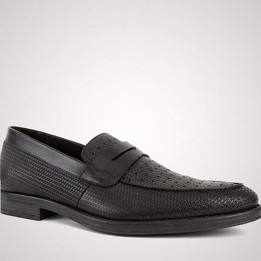 Grüner Schuhe Munich Herren Schwarze Leder Loafer Elegant GRU6021-25115