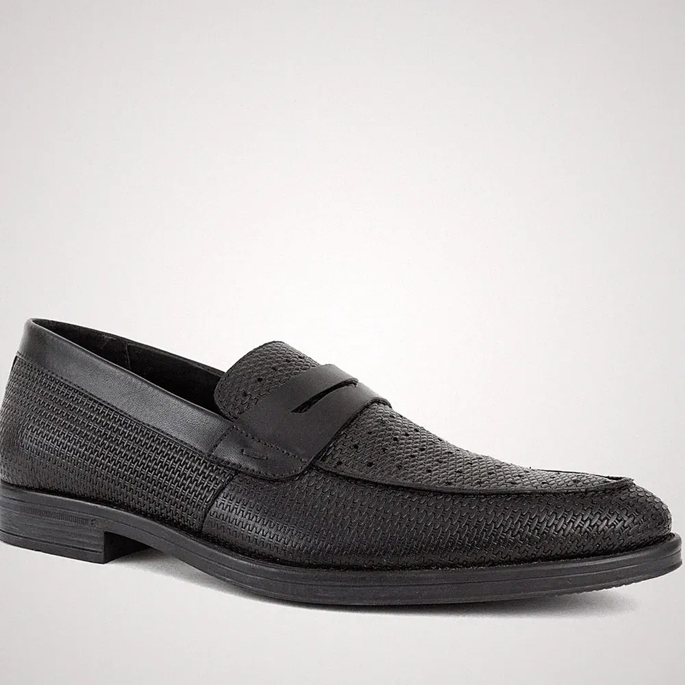 Grüner Schuhe Munich Herren Schwarze Leder Loafer Elegant GRU6021-25115