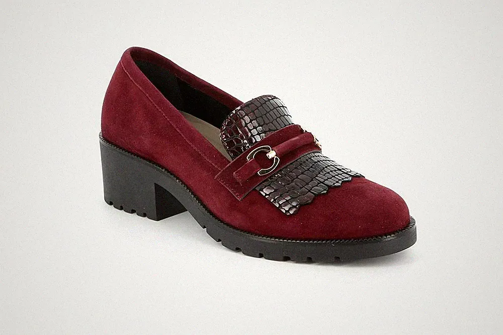 Grünland SC2967-L1 Slipper Halbschuhe Wildleder bordeaux Absatz 5 cm LISTENRABATT