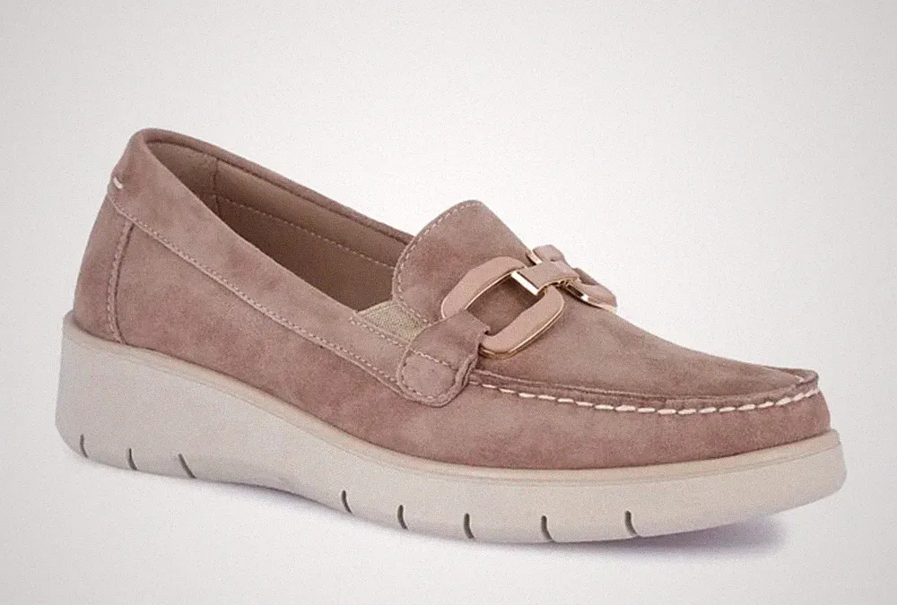 Grunland TASS SC6309 Slipper Halbschuhe Wildleder Rosa Keilabsatz 4 cm