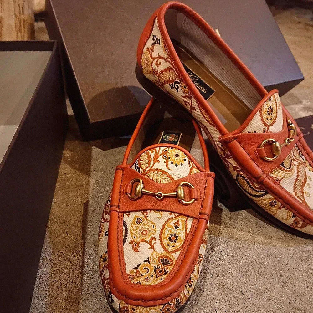 GUCCI 1953 Limited Horse Bit Loafers Paisley Canvas Woman 35,5 (22,5 cm)