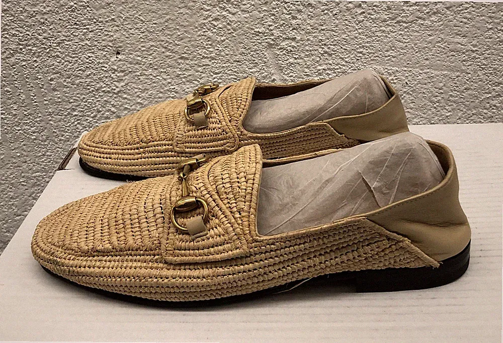 GUCCI 1953 ROOS Bit Horsebit Beige Fabric UK 8 US 9 Loafer H274