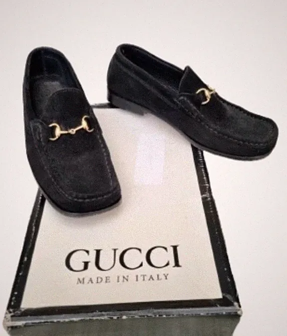 Gucci Authentic Unisex Schwarz Wildleder Halbschuhe Gr. Eur37 UK 4