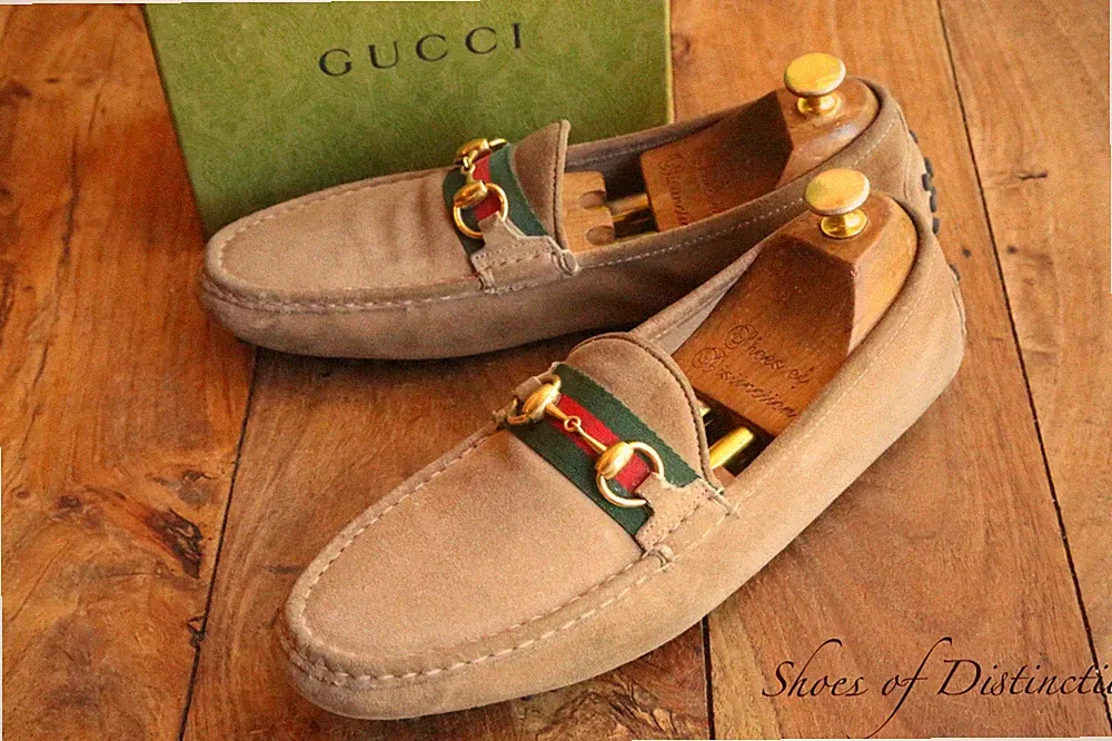 Gucci Beige Suede Brass Horse Bit Loafers Shoes Flats Ladies UK 8 US 11 EU 41
