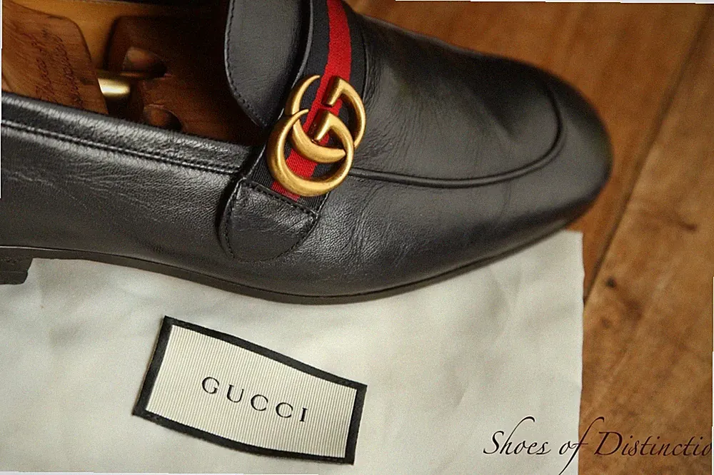 Gucci Blau Leder Messing GG Bit Band Halbschuhe Schuhe Herren UK 9 US 10 EU 43