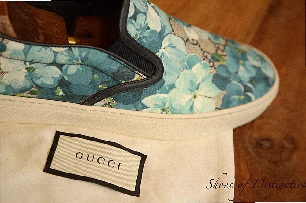 Gucci Bloom GG Monogram Blau Canvas Halbschuhe Espadrilles Herren UK 8 EU 42 US 9