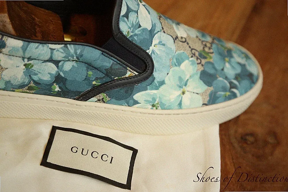 Gucci Bloom GG Monogram Blau Canvas Halbschuhe Espadrilles Herren UK 8 EU...