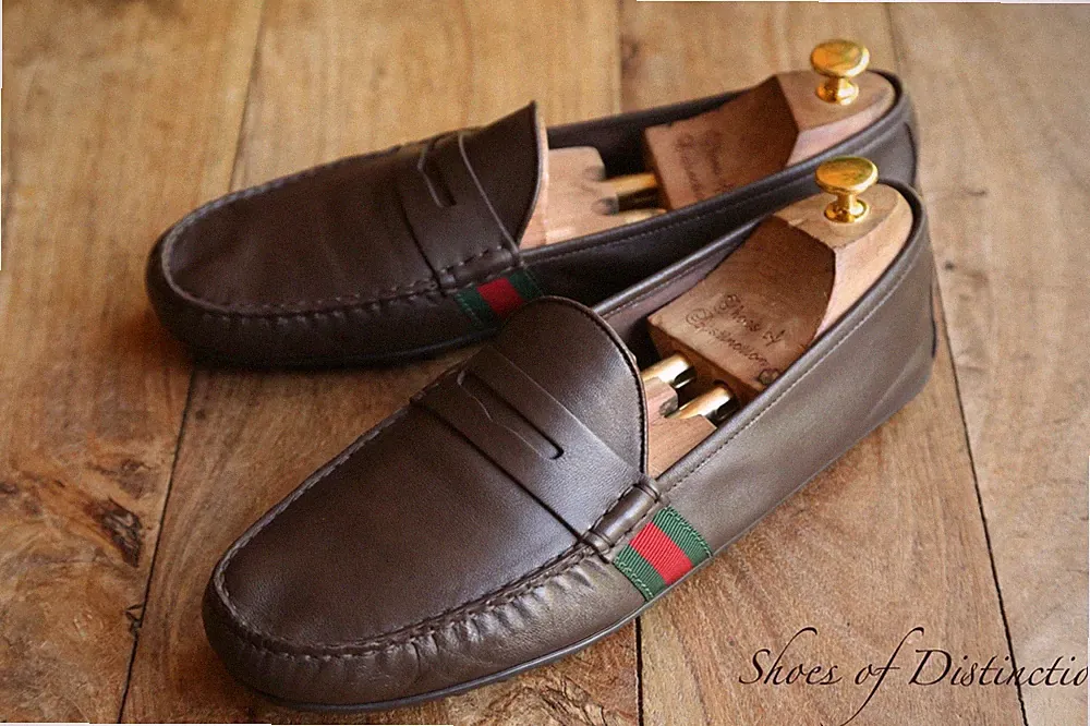 Gucci Braun Leder Band Bit Halbschuhe Schuhe Herren UK 11 US 12 EU 45