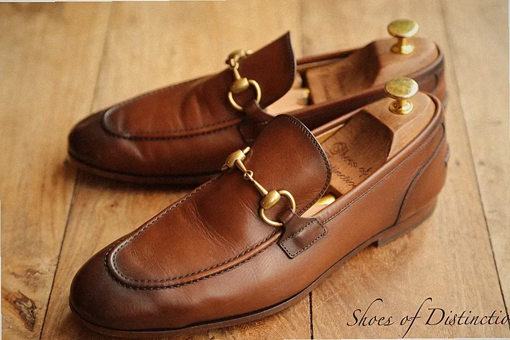 Gucci Braun Leder Messing Bit Halbschuhe Herren UK 6 EU 40 US 7