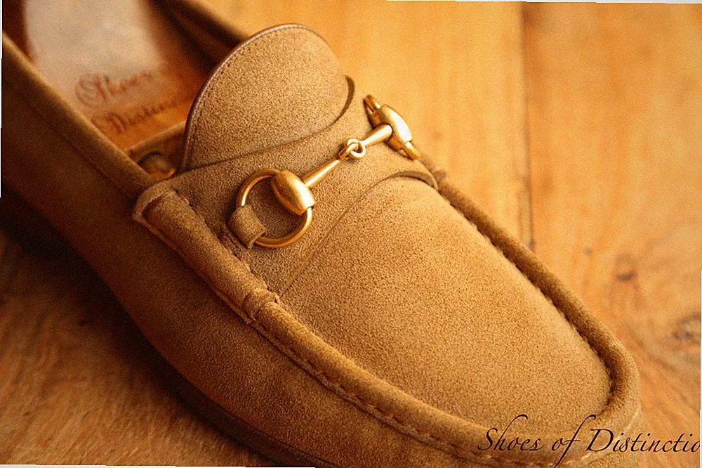 Gucci Braun Wildleder Leder Schuhe Halbschuhe Herren UK 6 US 7 Vintage