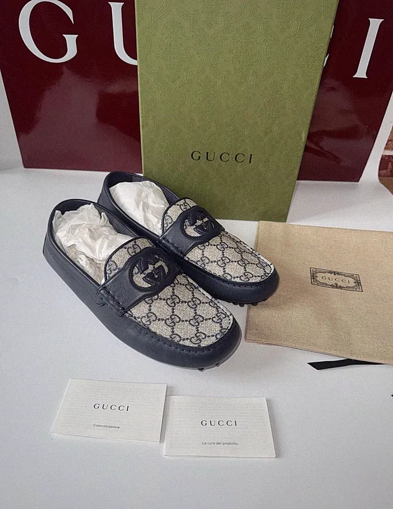 Gucci Canvas Halbschuhe 40 EU, 6 UK Neu Authentic mit Box und Etiketten Logo