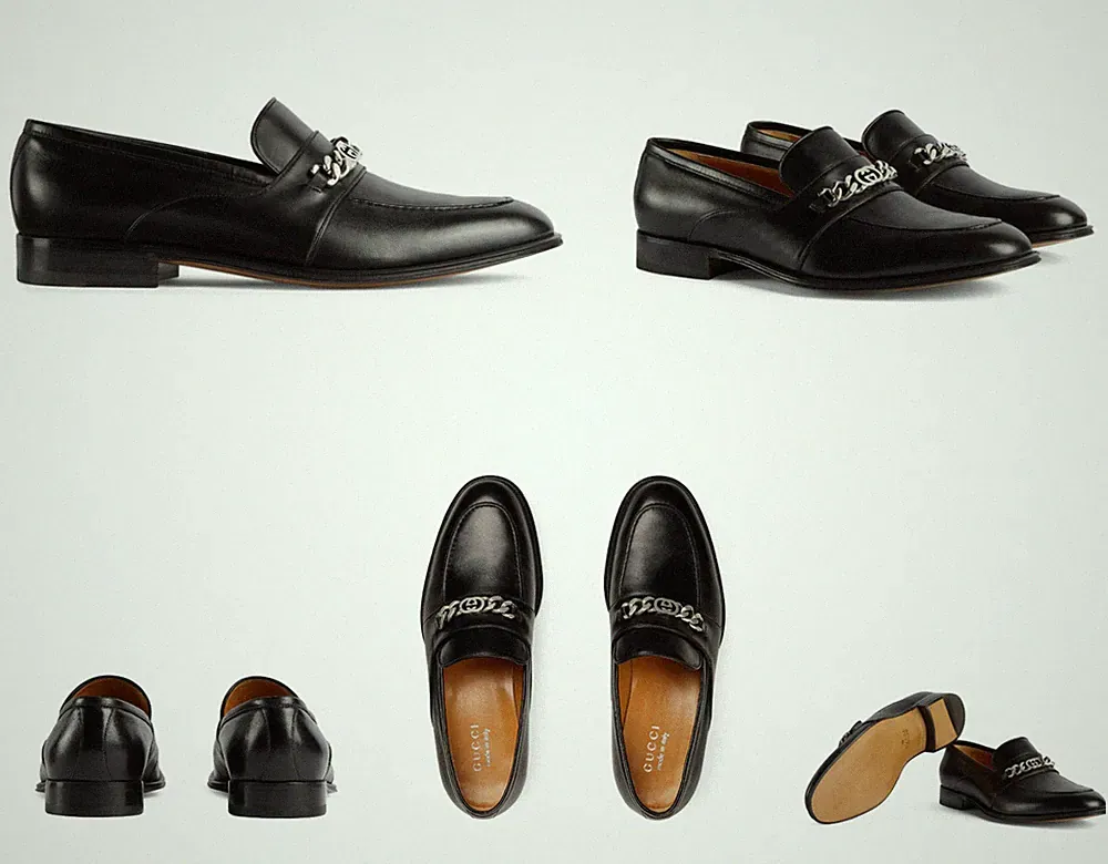 GUCCI Chain Slip-On Loafers Sneakers Derby Schuhe Mocassin Slippers Shoes 41