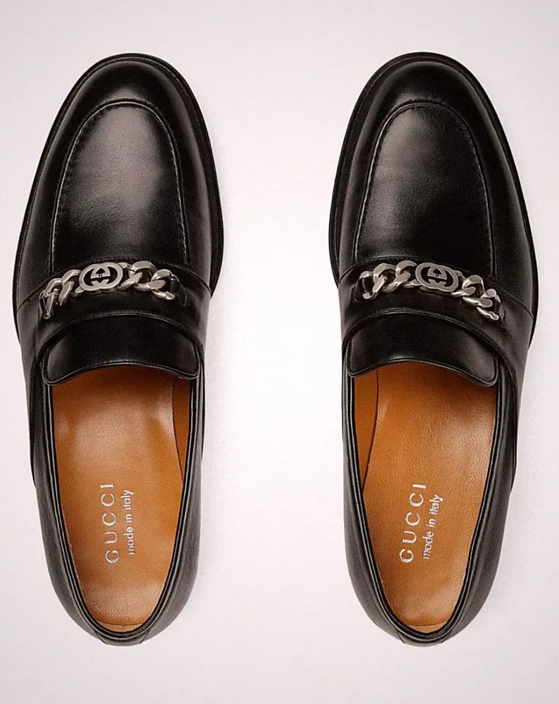 GUCCI Chain Slip-On Loafers Sneakers Derby Schuhe Mocassin Slippers Shoes 43,5
