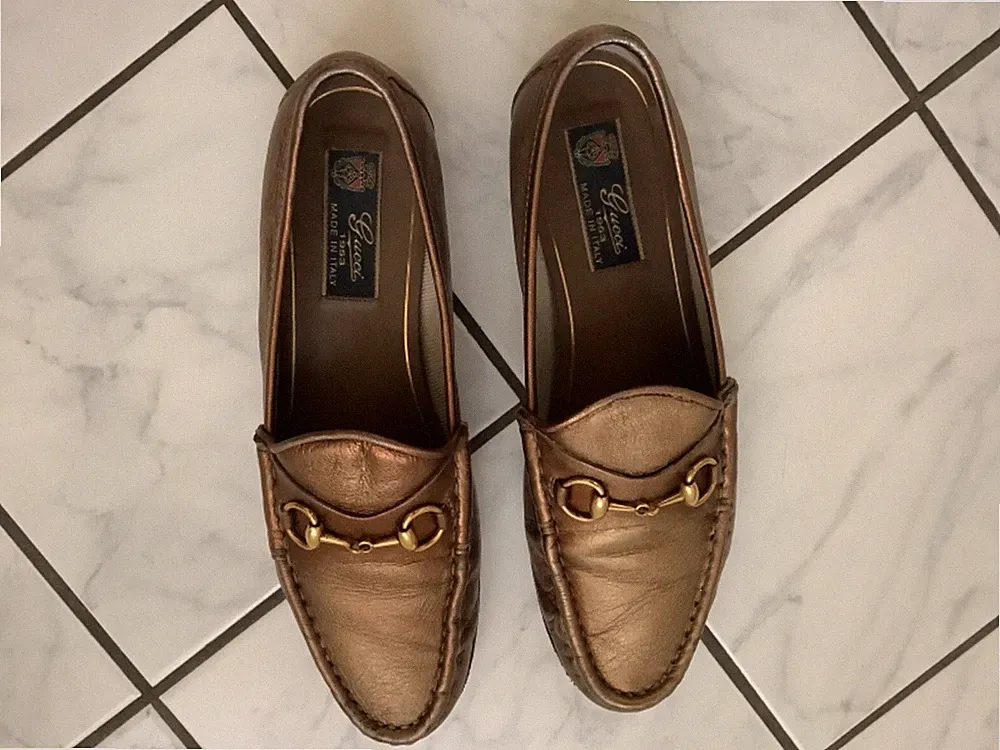 GUCCI Damen Horsebit Loafer Größe 38 gold/kupfer