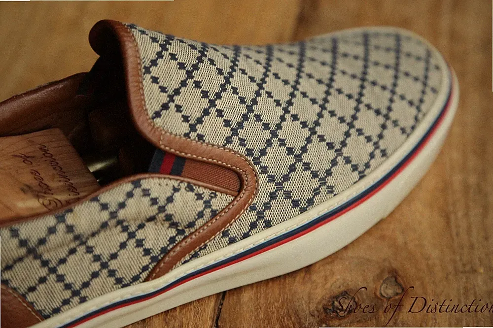 Gucci Diamond Canvas Halbschuhe Espadrilles Herren UK 7 G EU 41 US 8