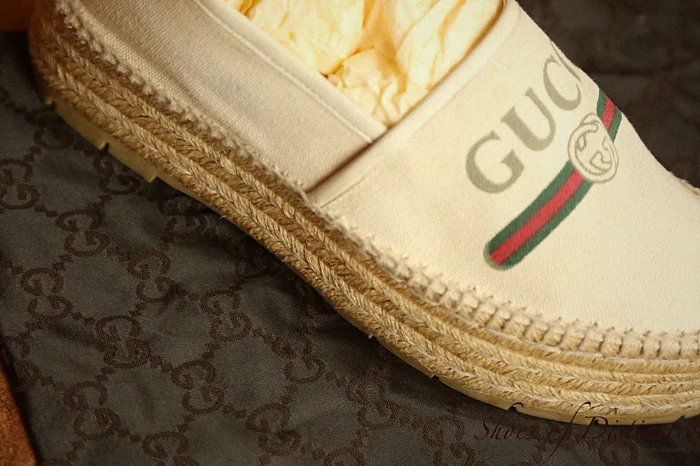 Gucci GG Beige Canvas Halbschuhe Espadrilles Herren UK 6,5 US 9,5 EU 39,5