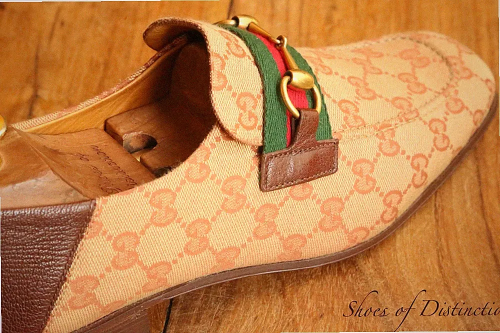 Gucci GG Beige Canvas Horse Bit Schuhe Halbschuhe Herren UK 10 US 11 EU 44