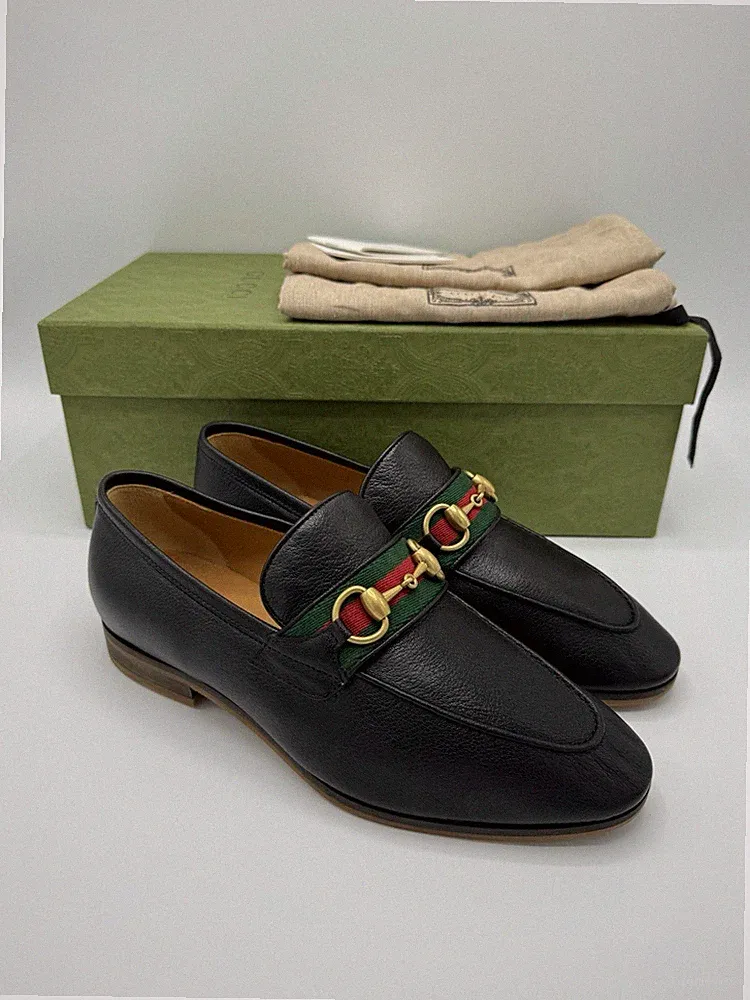 Gucci GG Jordaan Horsebit Leder Loafer Schuhe Mules schwarz Sneaker 39 / 5 OVP