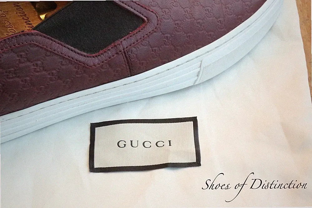 Gucci GG Monogram Burgundy Trainers Sneaker Halbschuhe Herren UK 7 US 8 EU 41