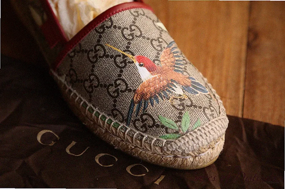 Gucci GG Monogram Floral Beige Canvas Halbschuhe Espadrilles Herren UK 6,5...