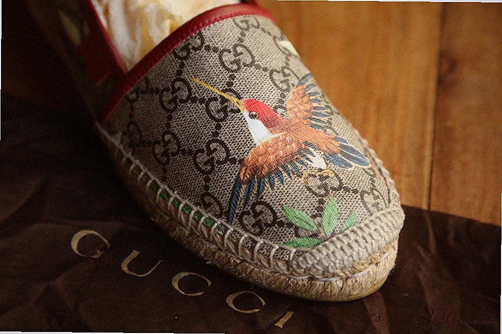 Gucci GG Monogram Floral Beige Canvas Halbschuhe Espadrilles Herren UK 6,5 US 9,5