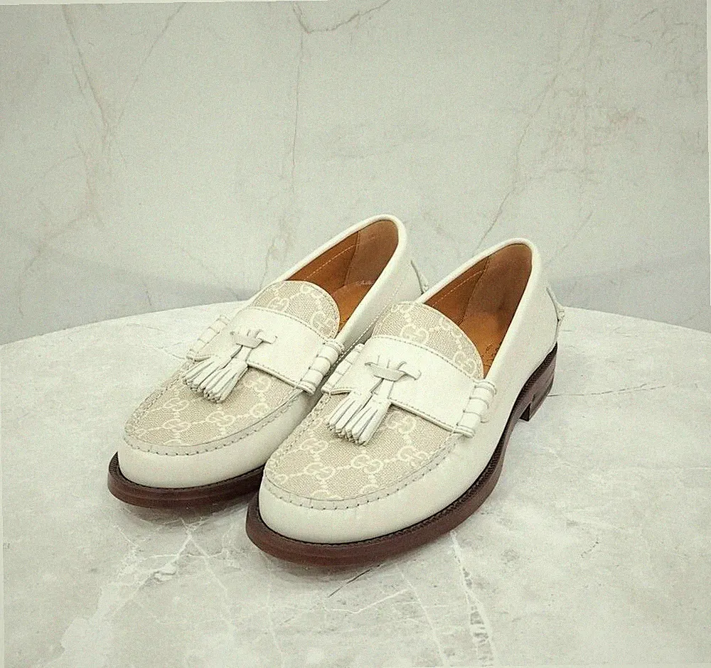 Gucci GG Supreme Tassel Canvasleder Loafer 694866 149806597 [U]
