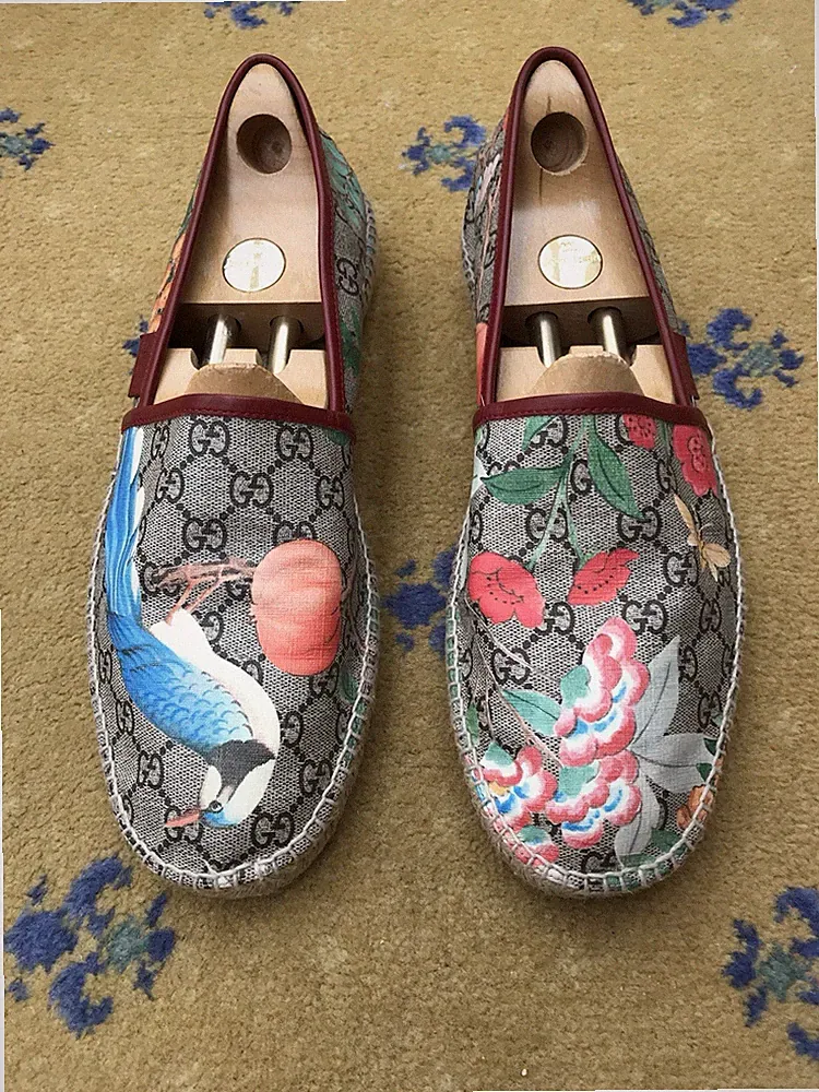 Gucci Halbschuhe Espadrille Schuhe Monogram Canvas Tian Herren UK 12 US 13 EU 46