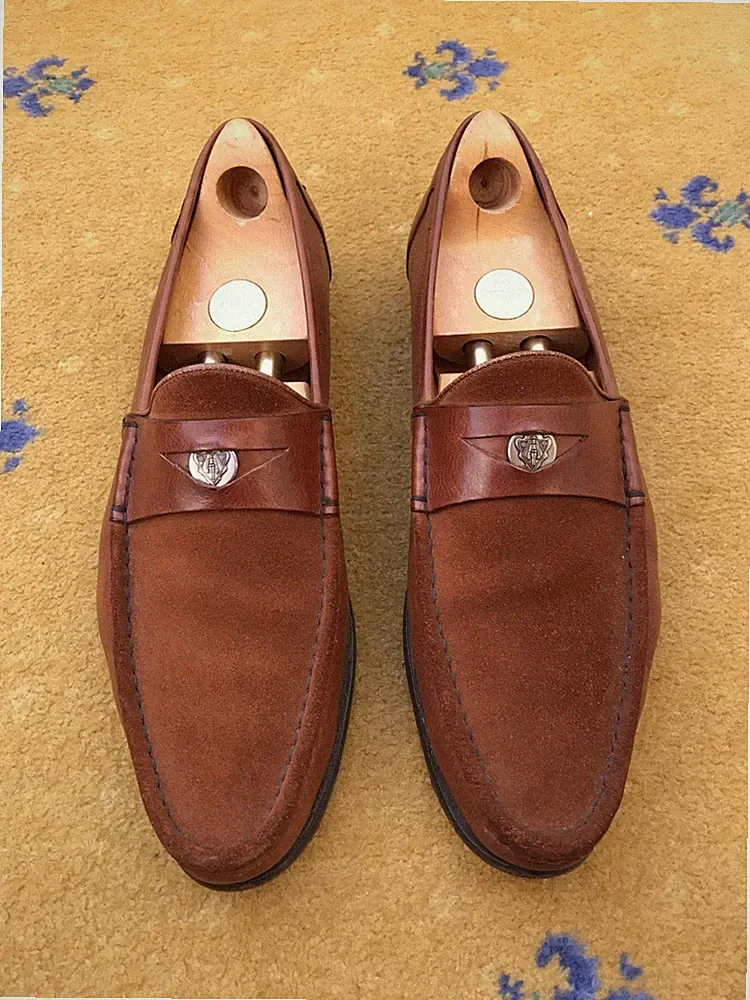 Gucci Halbschuhe Hellbraun Schuhe Wildleder Braun Penny Hysteria Herren US 11 UK 10,5 EU 44,5