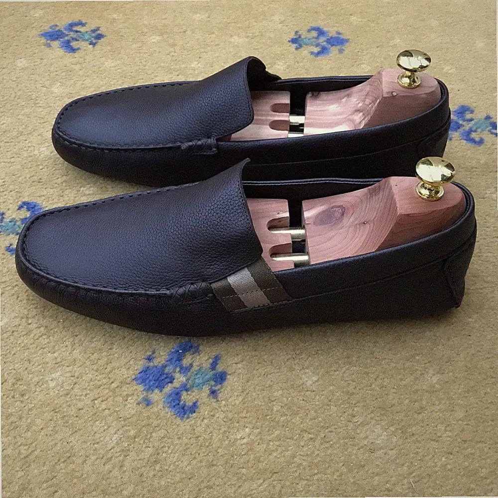 Gucci Halbschuhe Leder Schuhe Fahrer Braun Web Script Herren US 12 UK 11,5 45,5 NEU