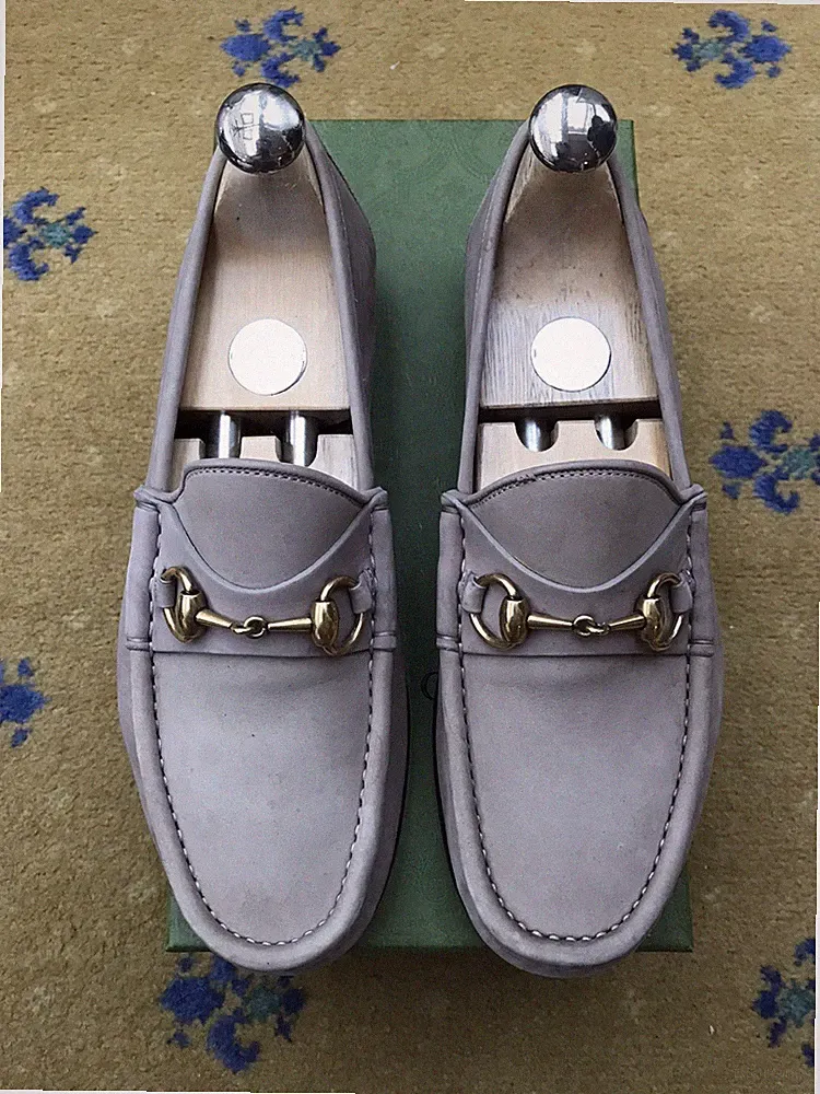 Gucci Halbschuhe Leder Schuhe Horsebit 1953 Beige Leder Herren UK 6 US 6,5 EU 40,5