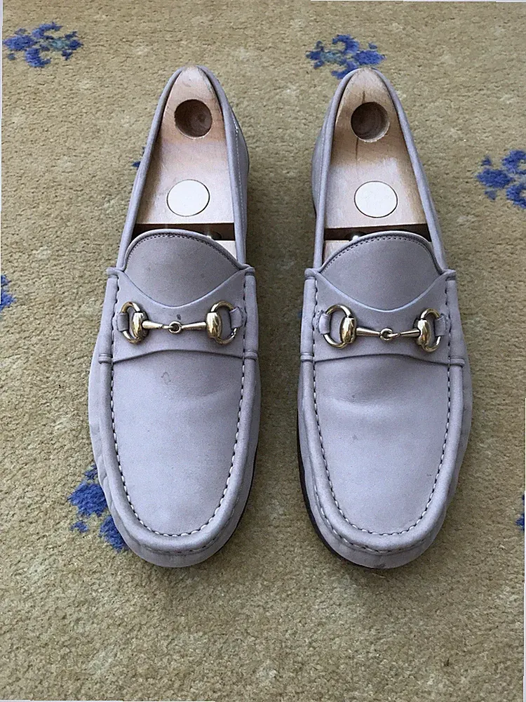 Gucci Halbschuhe Leder Schuhe Horsebit 1953 Beige Leder Herren UK 9 US 9,5 EU 43